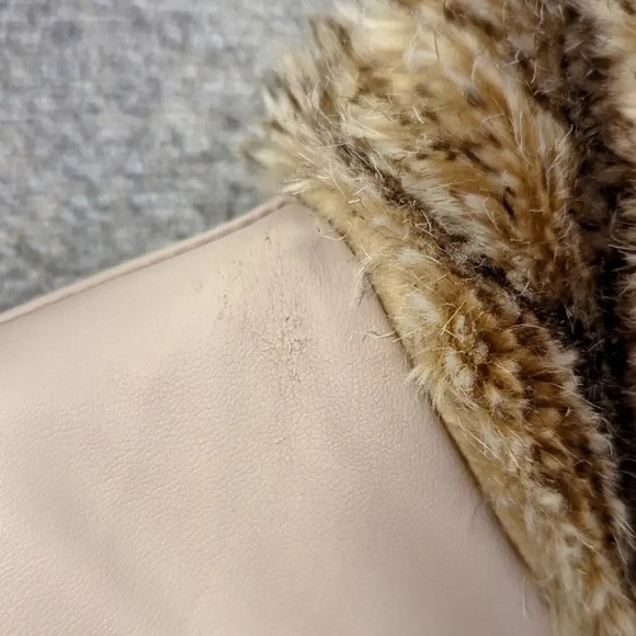 Keren Hart Faux Fur Leather Reversible Vest with Pockets Animal Print Size Small - Picture 15 of 16